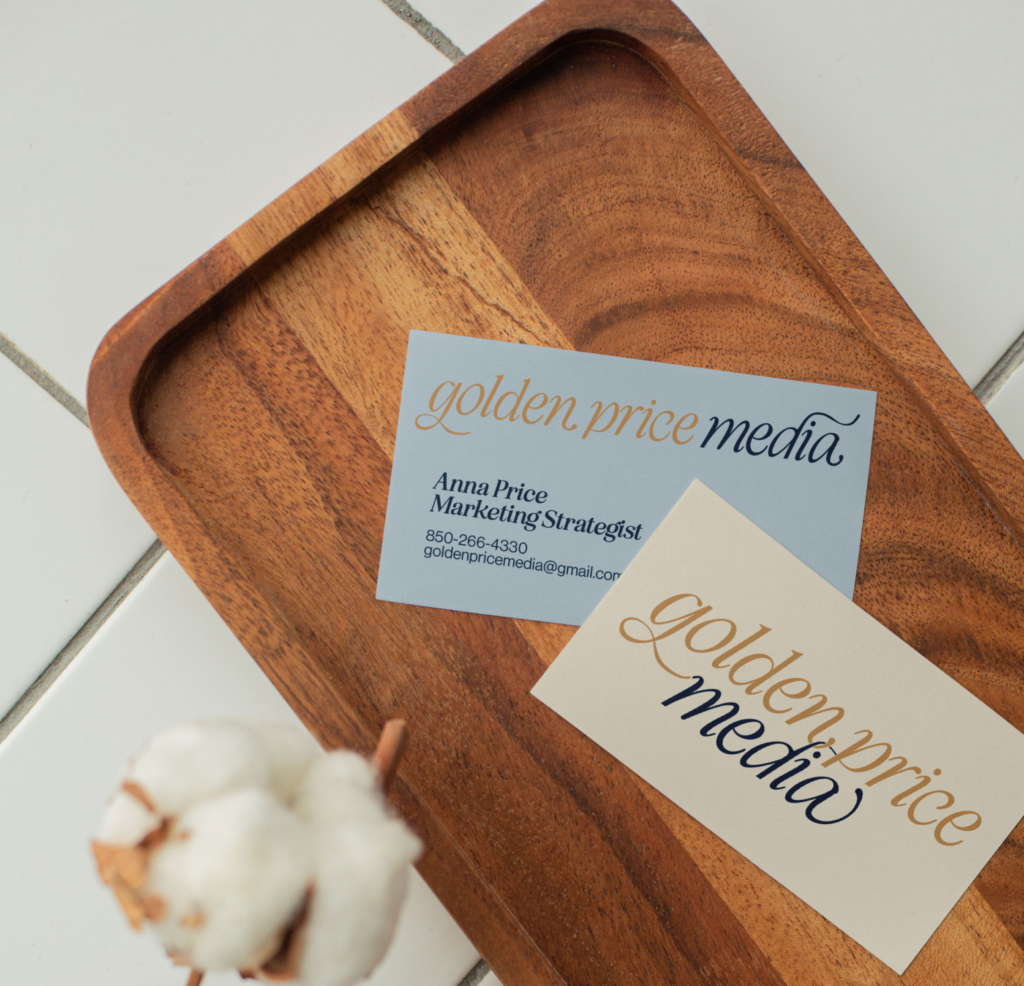 golden price media business card mockup